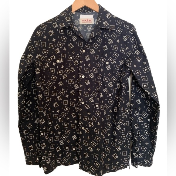 Fursac Printed Long Sleeve Dress Shirt Men’s Size Small - Picture 4 of 5